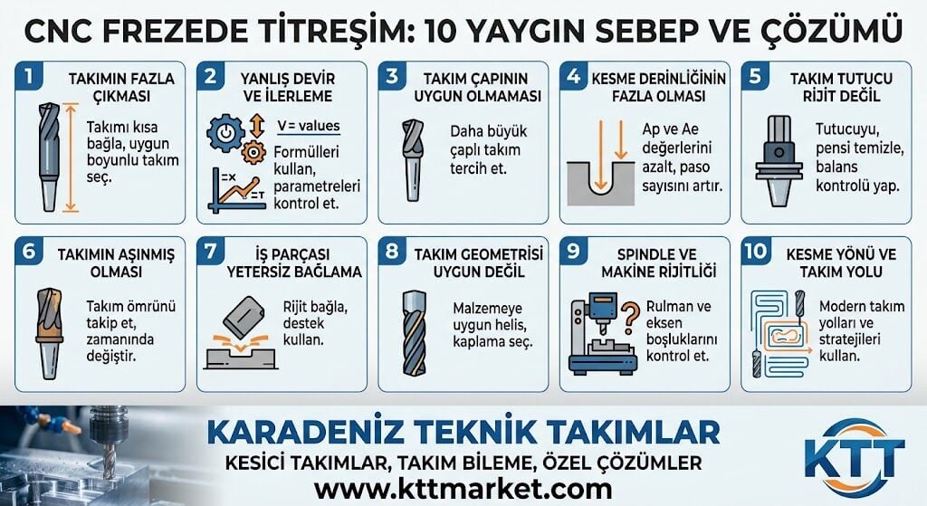CNC Frezede Titreşim Neden Olur? 10 Yaygın Sebep ve Çözümü