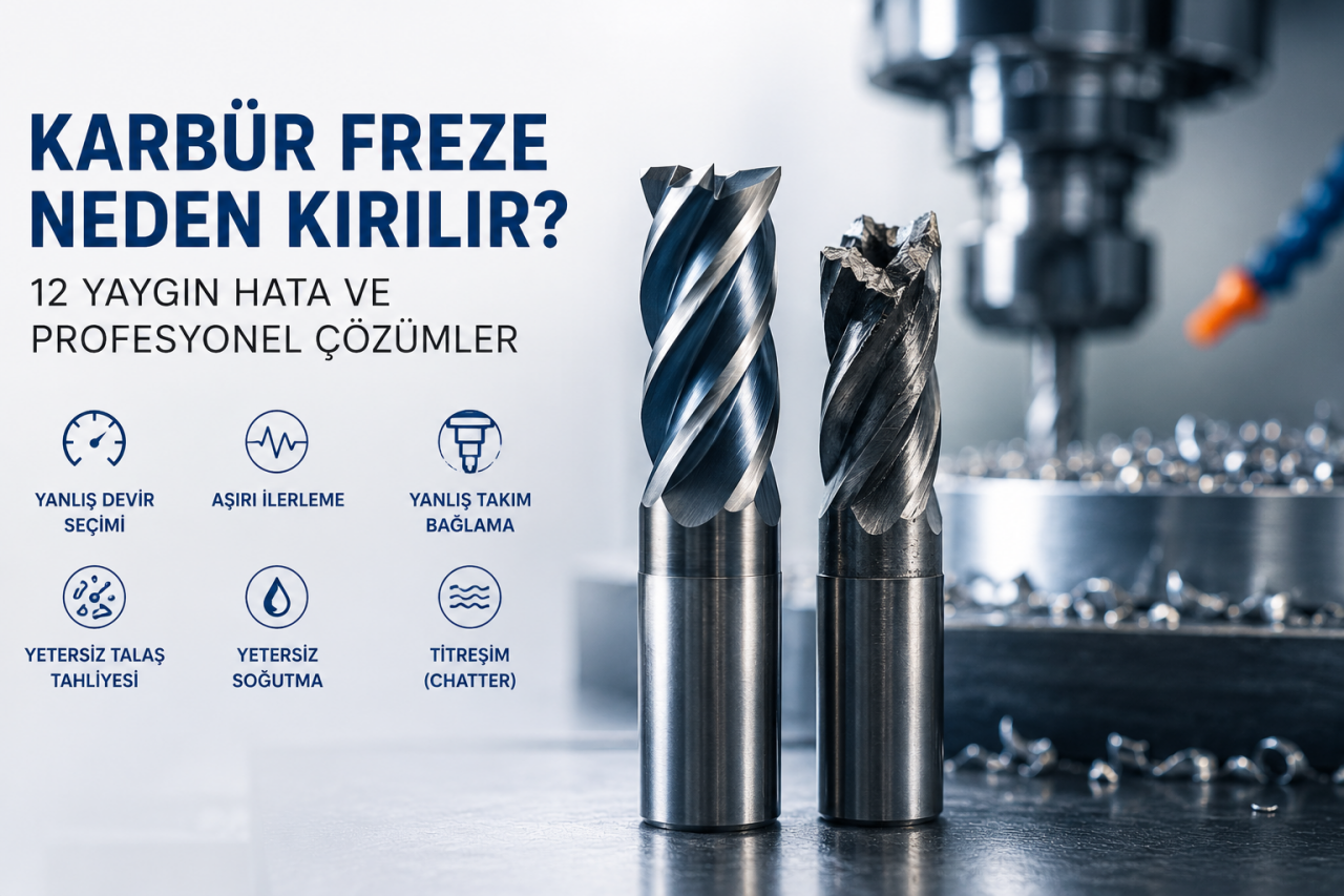 Karbür Freze Neden Kırılır? 12 Yaygın Hata ve Profesyonel Çözümler