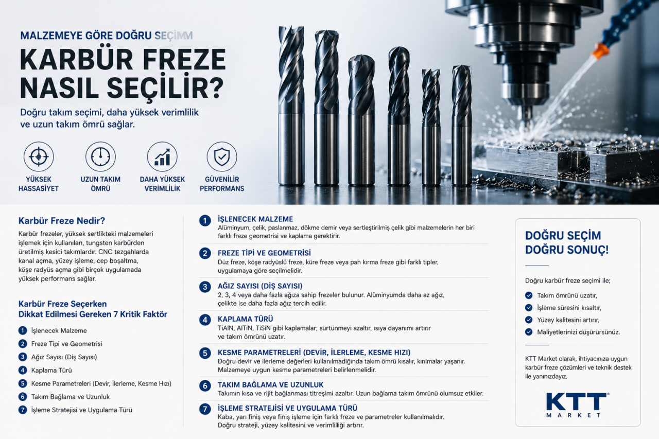 Karbür Freze Nasıl Seçilir? Malzemeye Göre Doğru Freze Rehberi