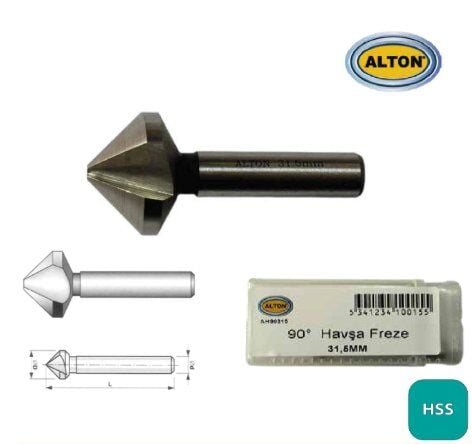 Alton 90° Havşa Freze - Q8,3