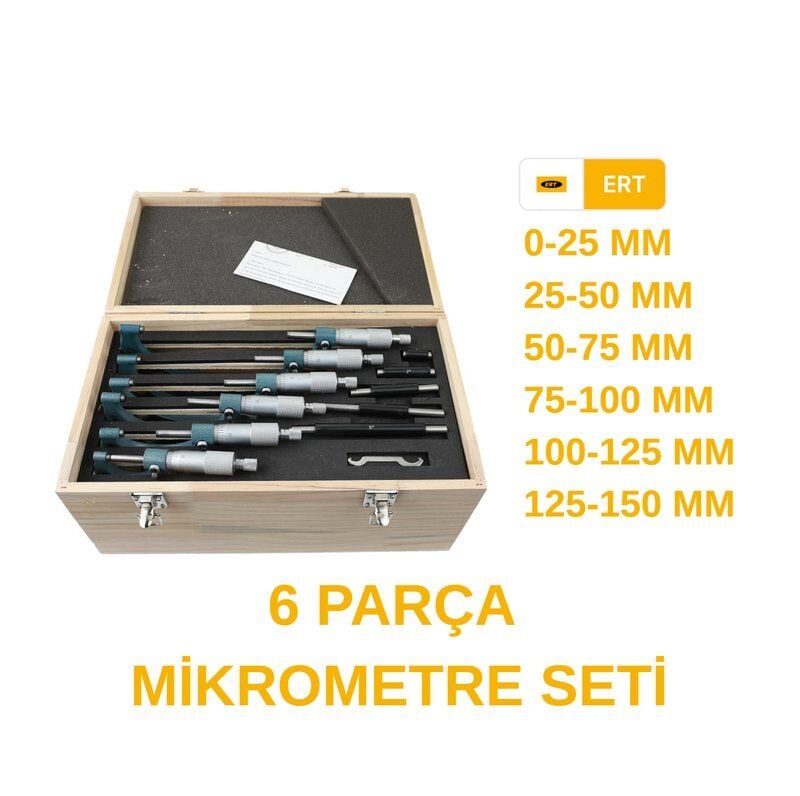 0-150 MM 6 PARÇA MİKROMETRE SETİ