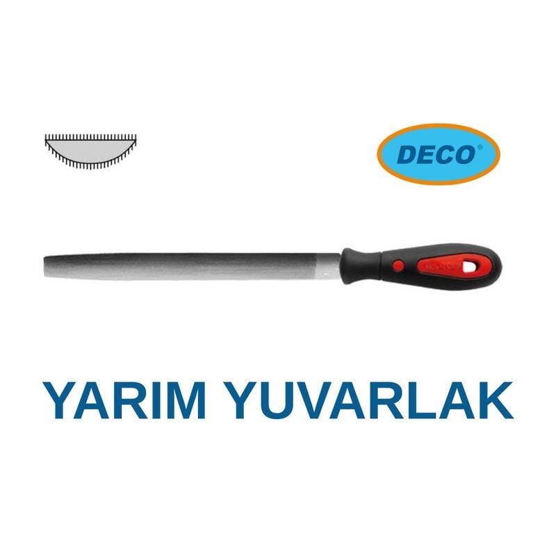 Deco Saplı Yarım Yuvarlak Eğe İnce Diş - 300-12''