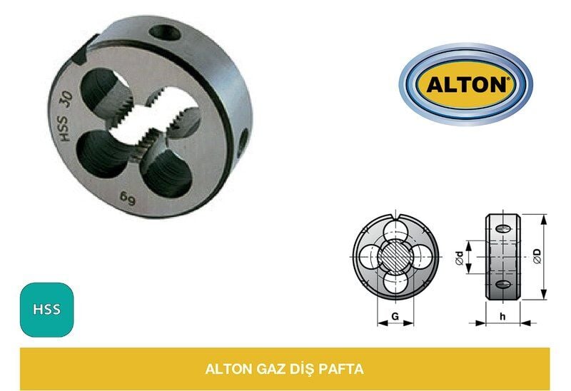 Alton Gaz Diş Pafta - G 1/8